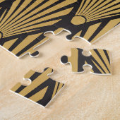 Art Deco palmen: zwart goud. Legpuzzel (Zijkant)