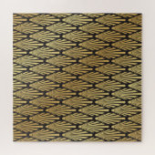 Art Deco palmen: zwart goud. Legpuzzel (Horizontaal)