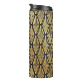 Art Deco palmen: zwart goud. Thermosbeker (Geroteerd rechts)