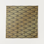 Art Deco palmen: zwart goud. Wandkleed (Voorkant (horizontaal))