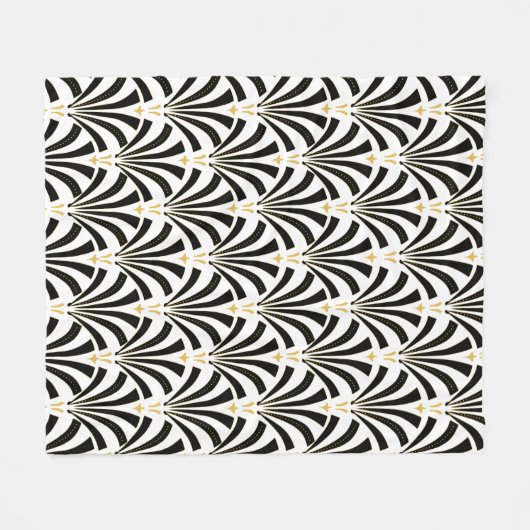  Art Deco Palmetto Fans uit 1920 Fleece Deken (Voorkant (Horizontaal))