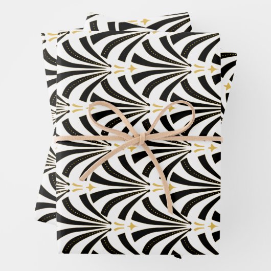  Art Deco Palmetto Pattern uit 1920 Inpakpapier Vel (In situ)