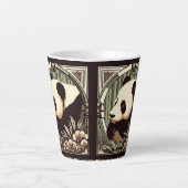 Art Deco Panda Beer 12oz Mok (Voorkant)