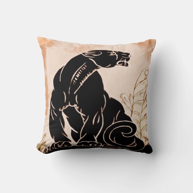 Art Deco Panther Decor Kussen (Voorkant)