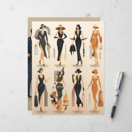 Art Deco Papier Poppen Scrapbook Papier