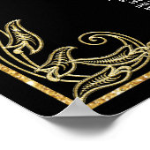 Art Deco Parels Bloemen Gatsby Roaring 20s Zitplaa Poster (Hoek)