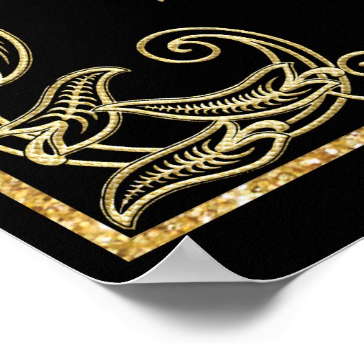 Art Deco Parels Wit Bloemen Gatsby 20s Welkom Poster (Hoek)