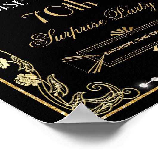 Art Deco Parels Witte Bloemen Gatsby 20s Welkom Poster (Hoek)