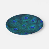 Art Deco Parijse Blauwgroen Groene Pauw Veer Papieren Bordje (Gekanteld)