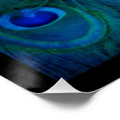 Art Deco Parijse Blauwgroen Groene Pauw Veer Poster (Hoek)