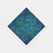 Art Deco Parijse Blauwgroen Groene Pauw Veer Servet (Hoek)