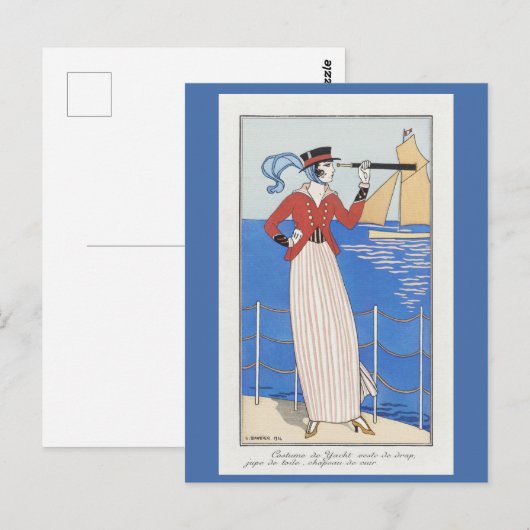 Art Deco Parijse Jurk Briefkaart (Voorkant / Achterkant)