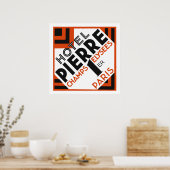 Art Deco Paris Franse hotellabel remake Poster (Keuken)