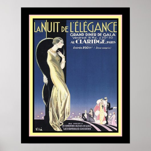 Art Deco Paris Gala "Night of Elegance" 16x20 Poster (Voorkant)