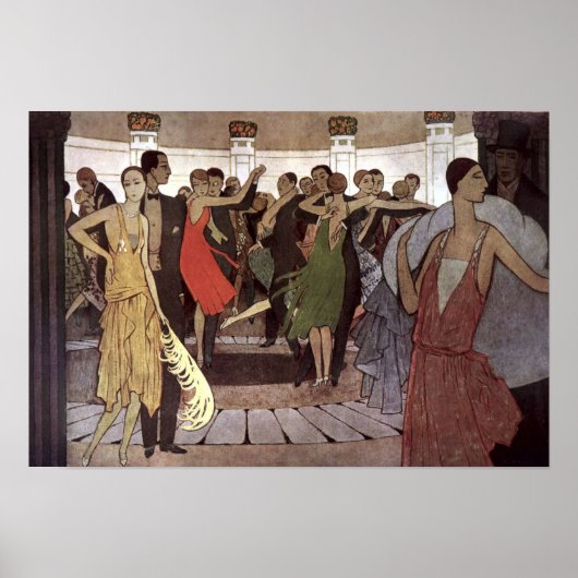  Art Deco Paris Night Dance Hall van Orazi Poster (Voorkant)