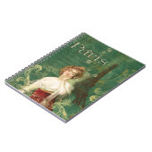 Art Deco Paris Woman met Bubbles Eiffeltoren Notitieboek (Linkerzijde)
