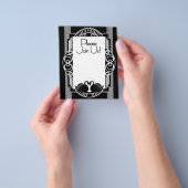 Art Deco Parisian Black and White Swans Flyer (Hand)