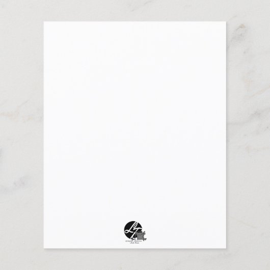 Art Deco Parisian Black and White Swans Flyer (Achterkant)