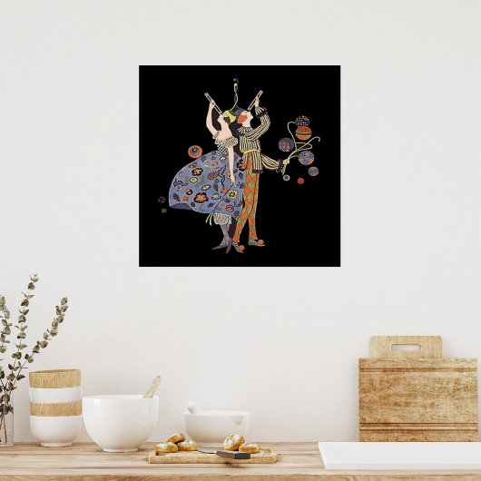 Art Deco Party Guests Celebration Poster (Keuken)