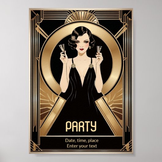 Art Deco Party Poster (Voorkant)