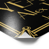 art deco party teken blije verjaardagskertjes tot  foto afdruk (Hoek)