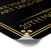Art Deco Party WEDDING CREËER uw eigen SIGN Poster (Hoek)