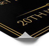 Art Deco Party WEDDING CREËER uw eigen SIGN Poster (Hoek)