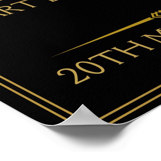 Art Deco Party WEDDING CREËER uw eigen SIGN Poster (Hoek)