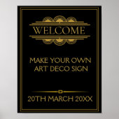 Art Deco Party WEDDING CREËER uw eigen SIGN Poster (Voorkant)