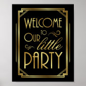 Art Deco PARTY WELCOME Sign Print (Voorkant)