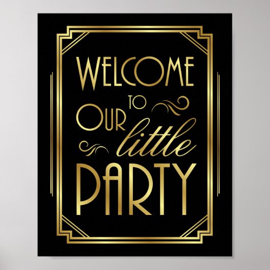 Art Deco PARTY WELCOME Sign Print (Voorkant)