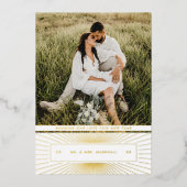 Art Deco-Pas getrouwd Folie Feestdagenkaart (Voorkant)