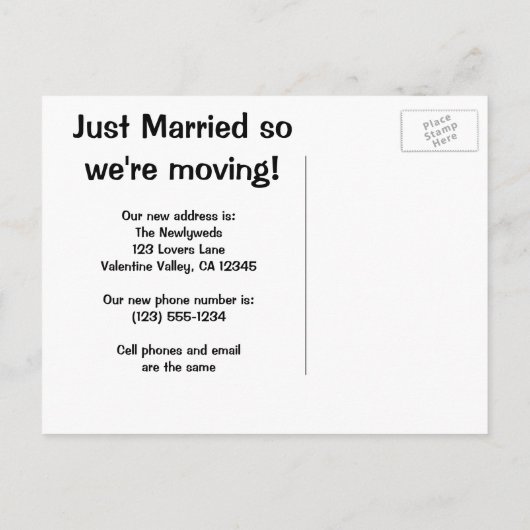  Art Deco-Passen getrouwd, adreswijziging Aankondigingskaart (Achterkant)