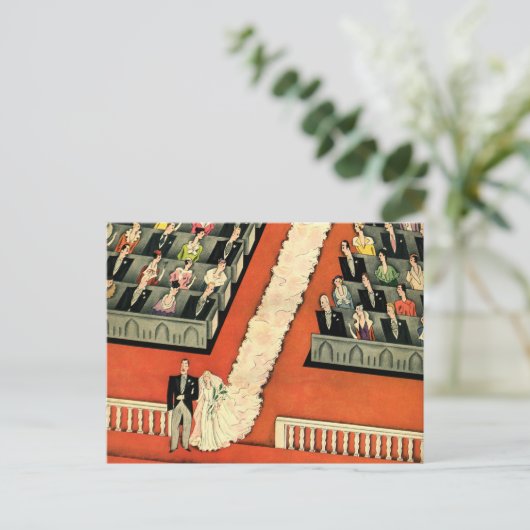 Art Deco-Passen getrouwd, adreswijziging Aankondigingskaart (Staand voorkant)