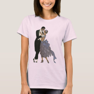 Art Deco-Passen getrouwd, Bride en Groom Dance T-shirt