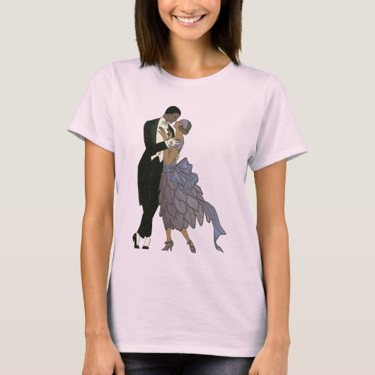  Art Deco-Passen getrouwd, Bride en Groom Dance T-shirt (Voorkant)
