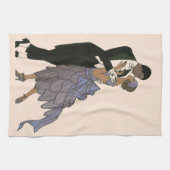 Art Deco-Passen getrouwd, Bride en Groom Dance Theedoek (Horizontaal)