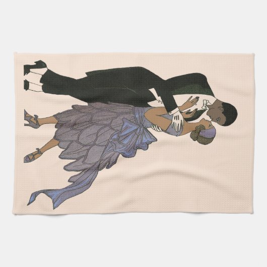  Art Deco-Passen getrouwd, Bride en Groom Dance Theedoek (Horizontaal)