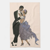Art Deco-Passen getrouwd, Bride en Groom Dance Theedoek (Verticaal)