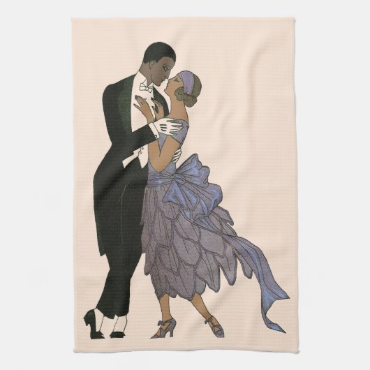  Art Deco-Passen getrouwd, Bride en Groom Dance Theedoek (Verticaal)