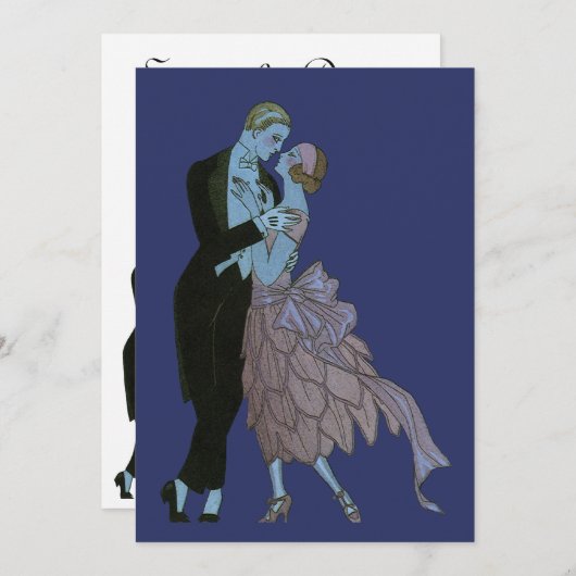  Art Deco-Passen getrouwd die de datum opslaan Kaart (Voorkant / Achterkant)