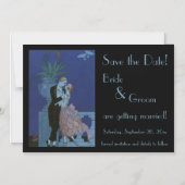 Art Deco-Passen getrouwd die de datum opslaan Magnetische Uitnodiging (Voorkant)