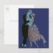  Art Deco-Passen getrouwd, Love Wedding Dance Aankondigingskaart (Voorkant / Achterkant)