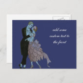  Art Deco-Passen getrouwd, Love Wedding Dance Aankondigingskaart (Voorkant / Achterkant)