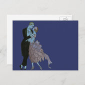  Art Deco-Passen getrouwd, Love Wedding Dance Briefkaart (Voorkant / Achterkant)