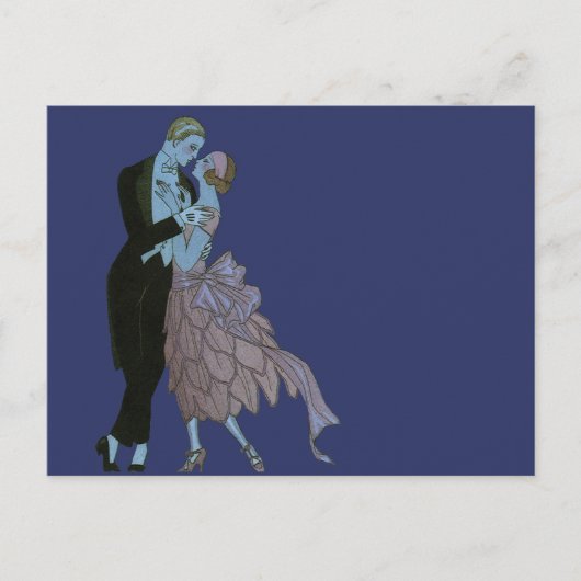  Art Deco-Passen getrouwd, Love Wedding Dance Briefkaart (Voorkant)