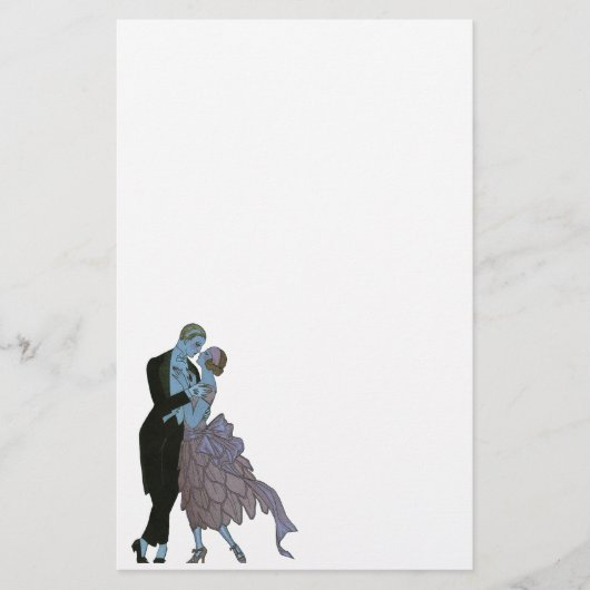  Art Deco-Passen getrouwd, Love Wedding Dance Briefpapier (Voorkant)