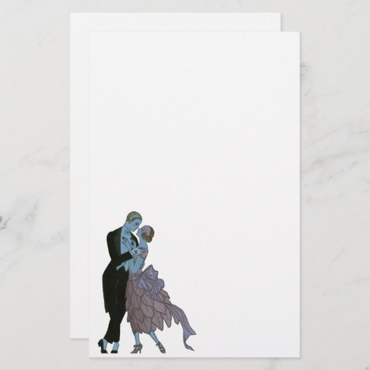  Art Deco-Passen getrouwd, Love Wedding Dance Briefpapier (Voorkant / Achterkant)