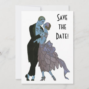Art Deco-Passen getrouwd, Love Wedding Dance Kaart