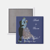  Art Deco-Passen getrouwd, Love Wedding Dance Magneet (Voorkant / Achterkant)